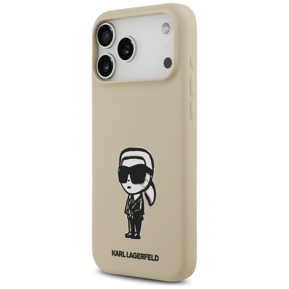 Etui na Apple iPhone 17 Pro Max, Karl Lagerfeld, Sketch and Logo Karl, Brązowy