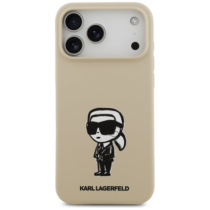 Etui na Apple iPhone 17 Pro Max, Karl Lagerfeld, Sketch and Logo Karl, Brązowy