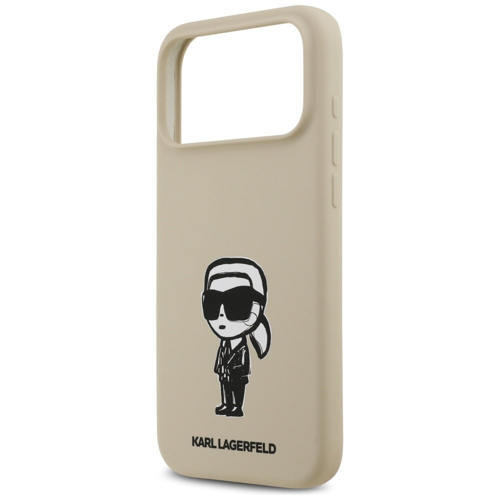 Etui na Apple iPhone 17 Pro Max, Karl Lagerfeld, Sketch and Logo Karl, Brązowy