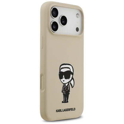 Etui na Apple iPhone 17 Pro Max, Karl Lagerfeld, Sketch and Logo Karl, Brązowy