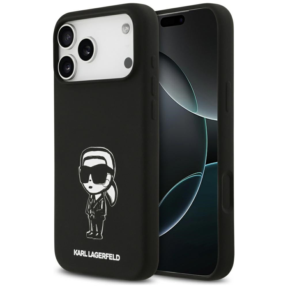 Etui na Apple iPhone 17 Pro Max, Karl Lagerfeld, Sketch and Logo Karl, Czarne
