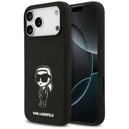 Etui na Apple iPhone 17 Pro Max, Karl Lagerfeld, Sketch and Logo Karl, Czarne