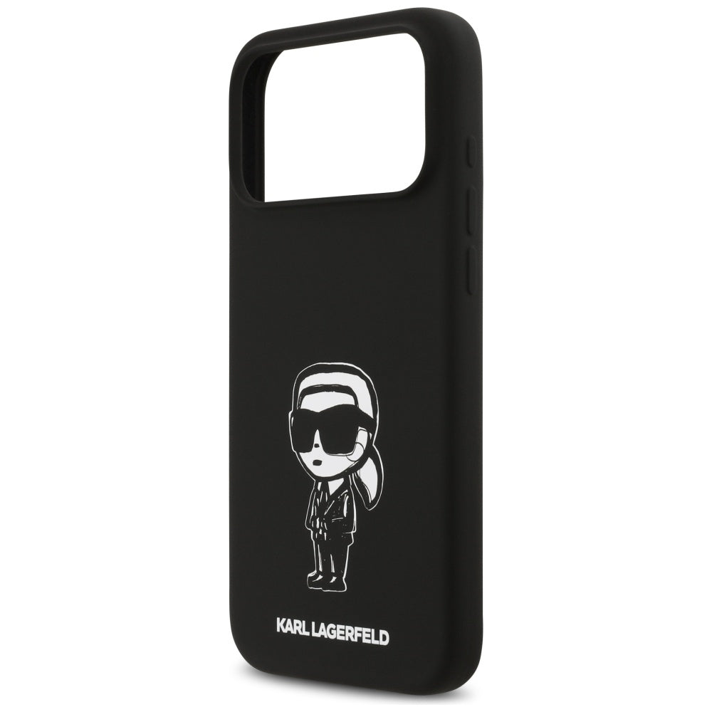 Etui na Apple iPhone 17 Pro Max, Karl Lagerfeld, Sketch and Logo Karl, Czarne