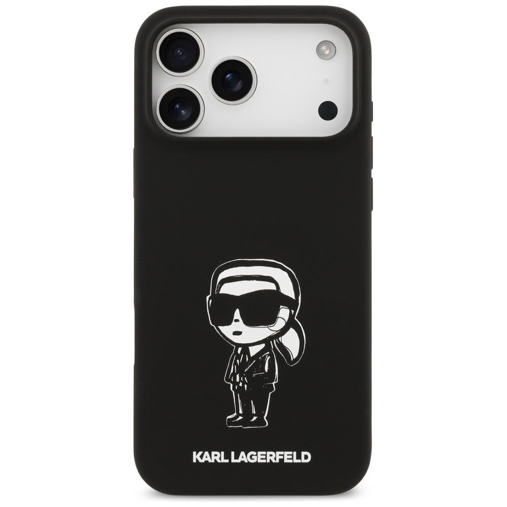 Etui na Apple iPhone 17 Pro Max, Karl Lagerfeld, Sketch and Logo Karl, Czarne