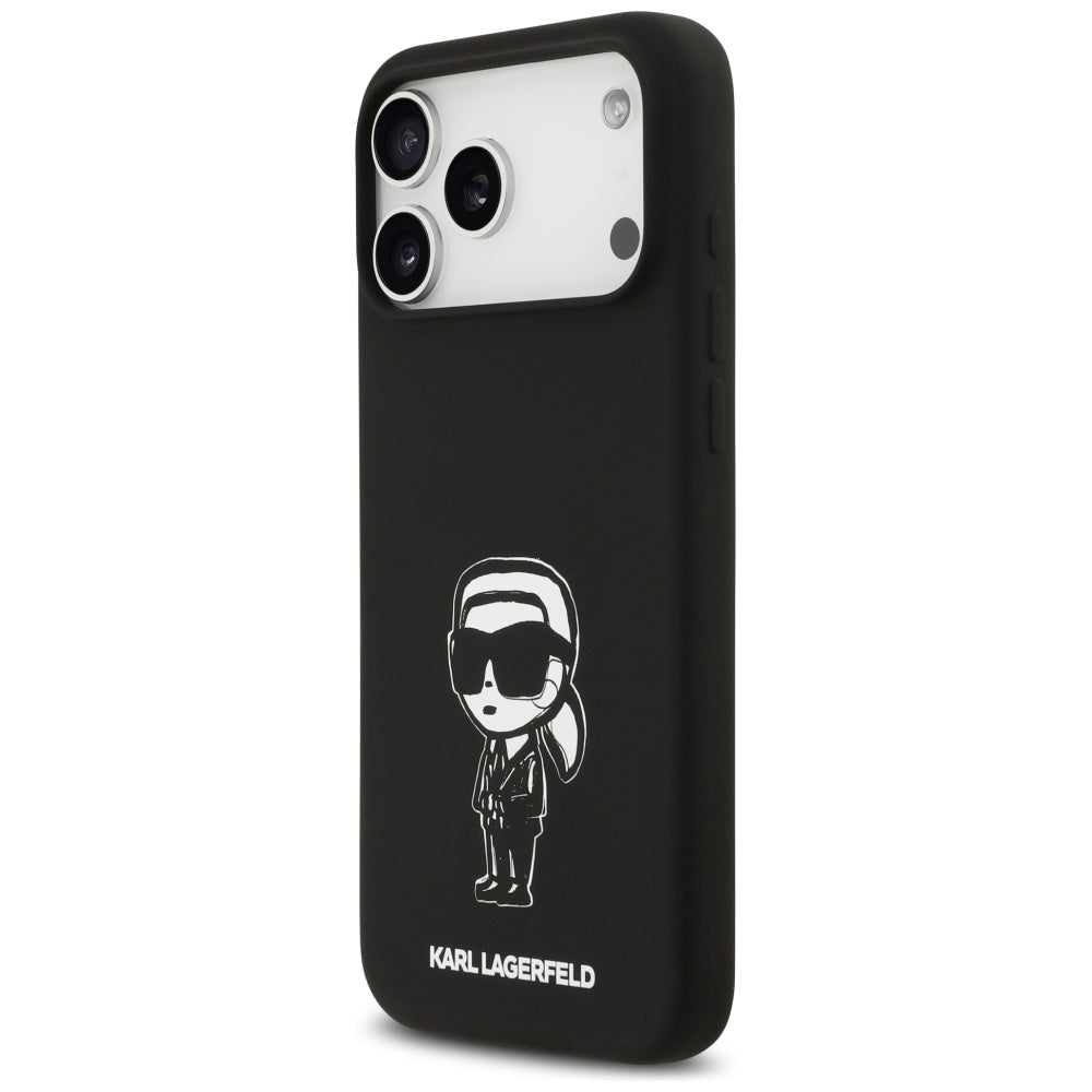 Etui na Apple iPhone 17 Pro Max, Karl Lagerfeld, Sketch and Logo Karl, Czarne