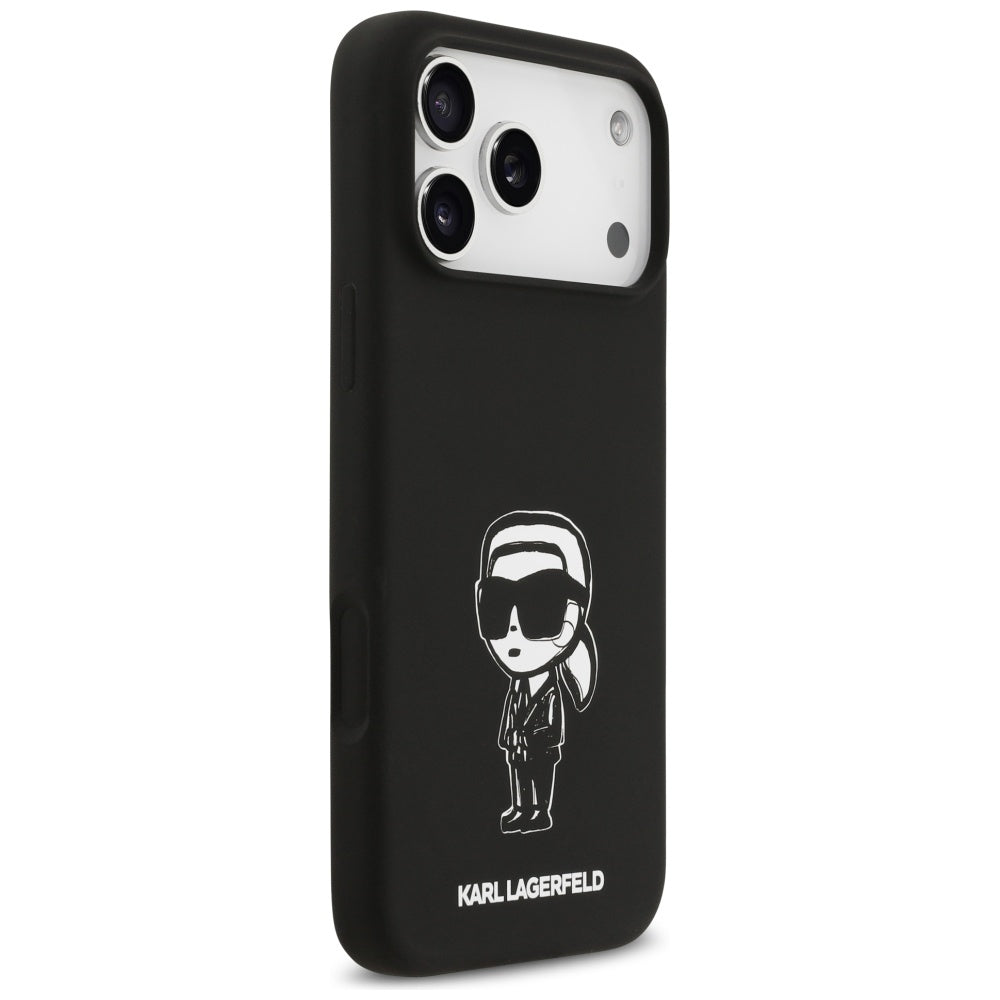 Etui na Apple iPhone 17 Pro Max, Karl Lagerfeld, Sketch and Logo Karl, Czarne