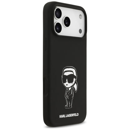 Etui na Apple iPhone 17 Pro Max, Karl Lagerfeld, Sketch and Logo Karl, Czarne