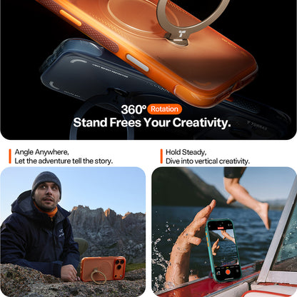 Etui MagSafe dla Apple iPhone 17 Pro Max, Torras, Ostand Spin Air, Niebieskie