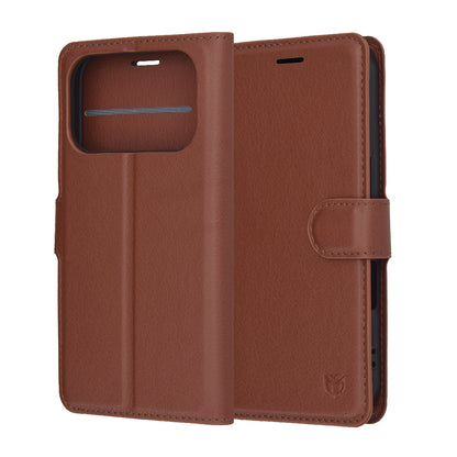 Etui na Apple iPhone 17 Pro, Techsuit, Leather Folio, Brązowy