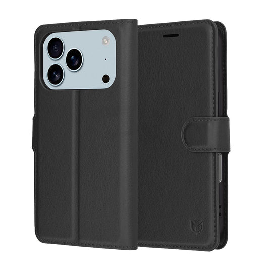 Etui na Apple iPhone 17 Pro, Techsuit, Leather Folio, Czarne