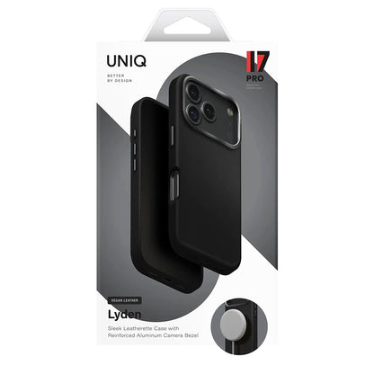 Etui na Apple iPhone 17 Pro, UNIQ, Lyden Leatherette, Czarny Niebieski