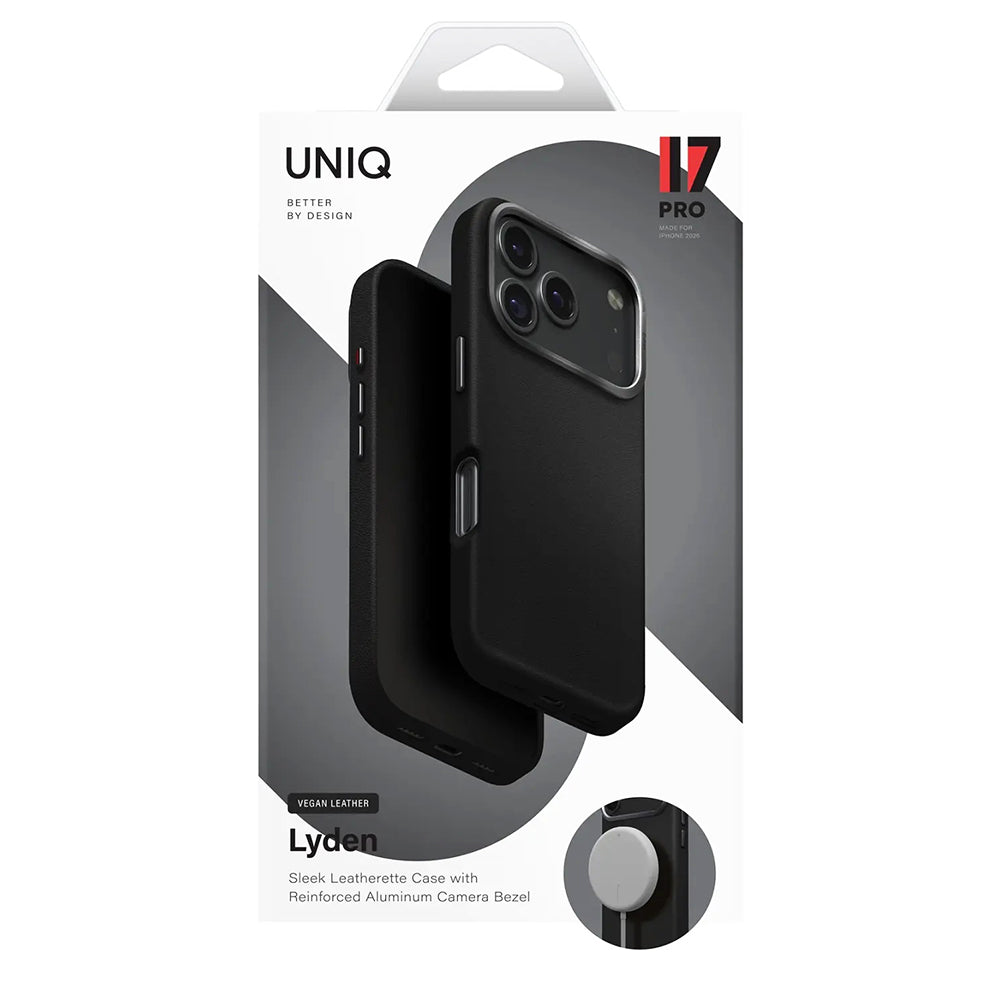 Etui na Apple iPhone 17 Pro, UNIQ, Lyden Leatherette, Szare