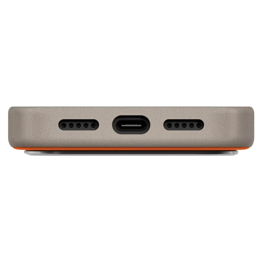 Etui na Apple iPhone 17 Pro, UNIQ, Lyden Leatherette, Beż Pomarańczowy