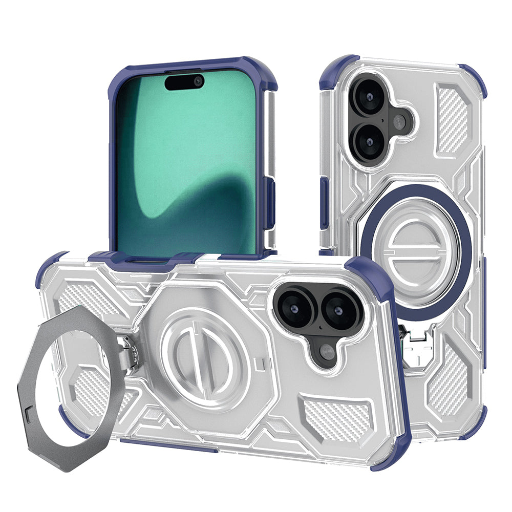 Etui na Apple iPhone 17, Techsuit, Carbon Shield Pro, Niebieskie.