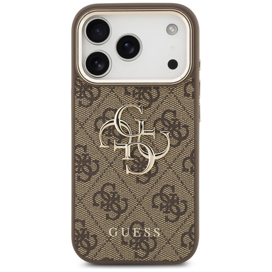 Case for Apple iPhone 18 Pro / 17 Pro, Guess, 4G Big Classic Logo, Brown