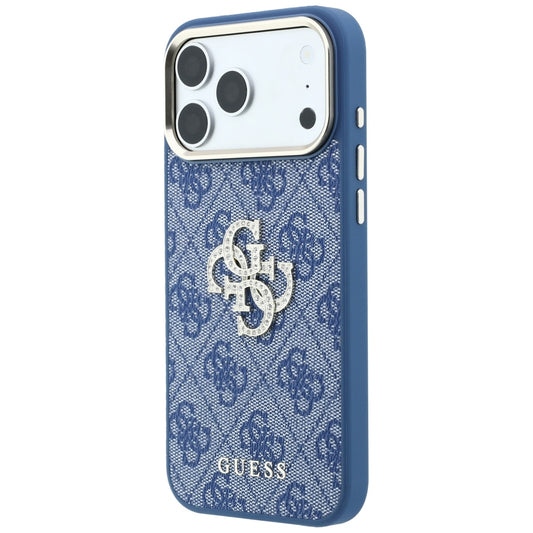 Etui na Apple iPhone 18 Pro / 17 Pro, Guess, 4G Big Strass Logo, Niebieskie