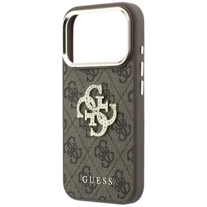 Etui na Apple iPhone 18 Pro / 17 Pro, Guess, 4G Big Strass Logo, Brązowy