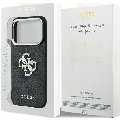 Etui na Apple iPhone 18 Pro / 17 Pro, Guess, 4G Big Strass Logo, Brązowy