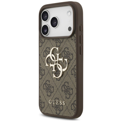 Etui na Apple iPhone 18 Pro / 17 Pro, Guess, 4G Classic Logo z paskiem, Brązowe