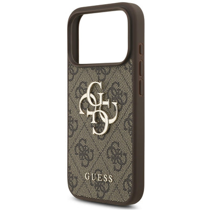 Etui na Apple iPhone 18 Pro / 17 Pro, Guess, 4G Classic Logo z paskiem, Brązowe