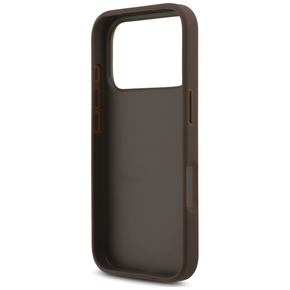 Etui na Apple iPhone 18 Pro / 17 Pro, Guess, 4G Classic Logo z paskiem, Brązowe