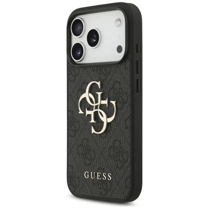 Etui na Apple iPhone 18 Pro / 17 Pro, Guess, 4G Classic Logo z paskiem, czarne