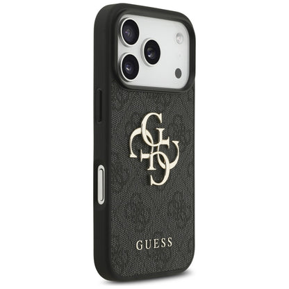 Etui na Apple iPhone 18 Pro / 17 Pro, Guess, 4G Classic Logo z paskiem, czarne