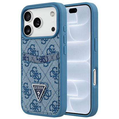 Etui do Apple iPhone 18 Pro / 17 Pro, Guess, 4G Double Card Triangle, niebieskie