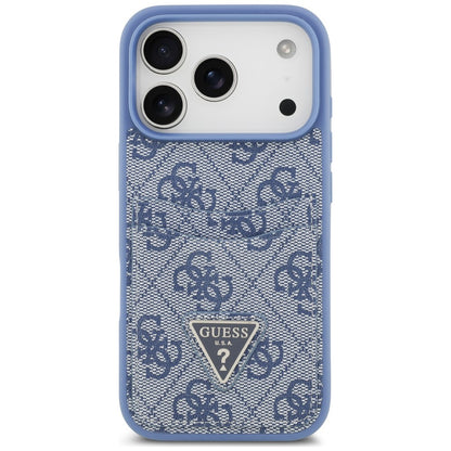 Etui do Apple iPhone 18 Pro / 17 Pro, Guess, 4G Double Card Triangle, niebieskie