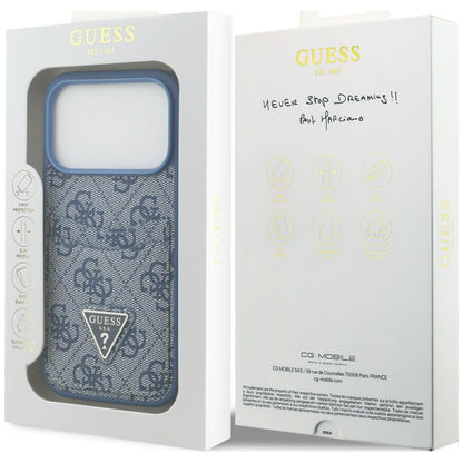 Etui do Apple iPhone 18 Pro / 17 Pro, Guess, 4G Double Card Triangle, niebieskie