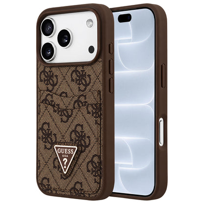 Etui do Apple iPhone 18 Pro / 17 Pro, Guess, 4G Double Card Triangle, brązowy