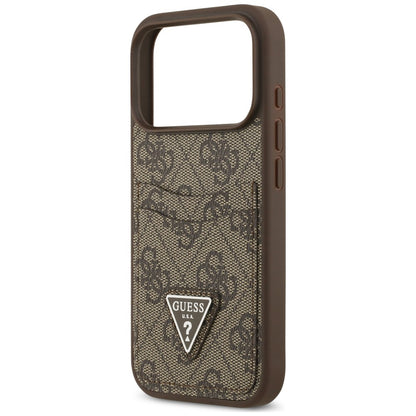 Etui do Apple iPhone 18 Pro / 17 Pro, Guess, 4G Double Card Triangle, brązowy