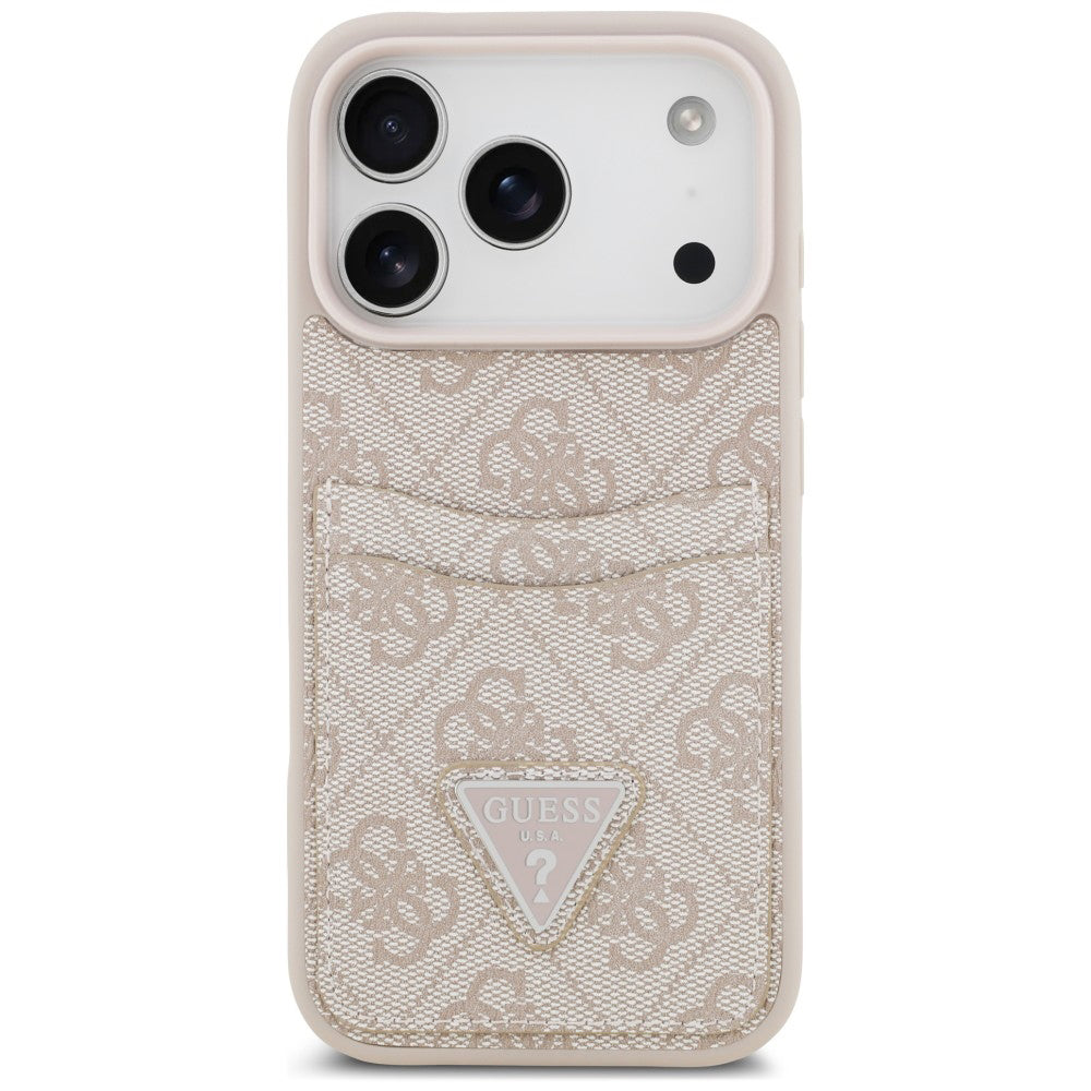 Etui do Apple iPhone 18 Pro / 17 Pro, Guess, 4G Double Card Triangle, różowy