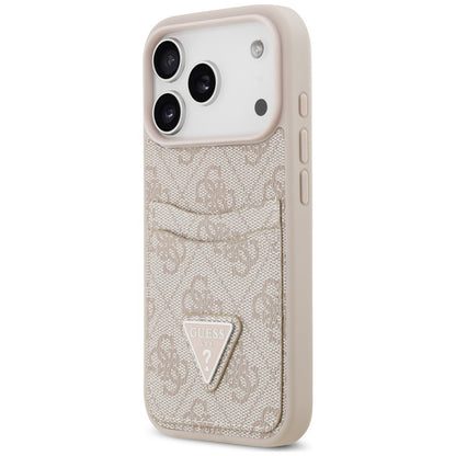 Etui do Apple iPhone 18 Pro / 17 Pro, Guess, 4G Double Card Triangle, różowy