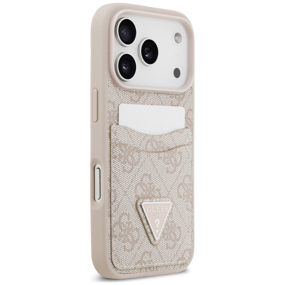 Etui do Apple iPhone 18 Pro / 17 Pro, Guess, 4G Double Card Triangle, różowy