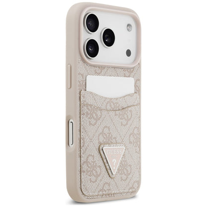 Etui do Apple iPhone 18 Pro / 17 Pro, Guess, 4G Double Card Triangle, różowy
