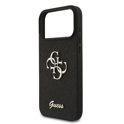 Etui na Apple iPhone 18 Pro / 17 Pro, Guess, Fixed Glitter Big 4G, czarne