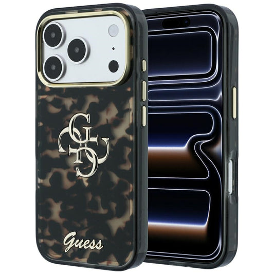 Etui na Apple iPhone 18 Pro / 17 Pro, Guess, IML 4G Metal Script, Brązowy