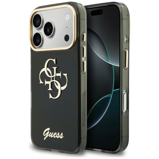Etui na Apple iPhone 18 Pro / 17 Pro, Guess, IML 4G Metal Script, czarne
