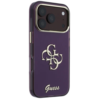 Case for Apple iPhone 18 Pro / 17 Pro, Guess, IML 4G Metal Script, Burgundy
