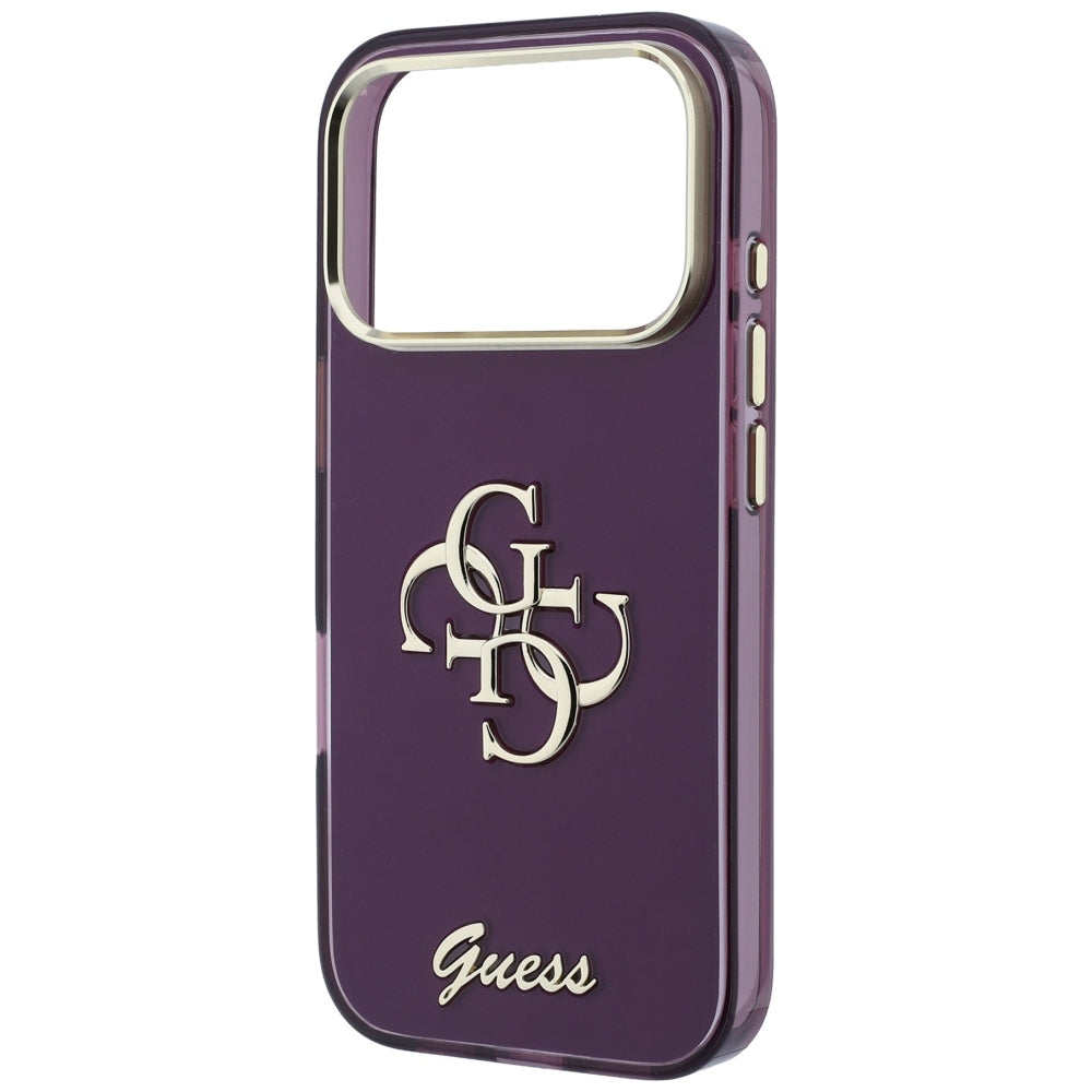 Case for Apple iPhone 18 Pro / 17 Pro, Guess, IML 4G Metal Script, Burgundy