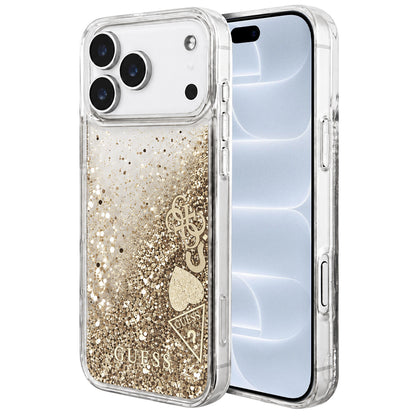 Etui do Apple iPhone 18 Pro / 17 Pro, Guess, Liquid Glitter Charms, złote