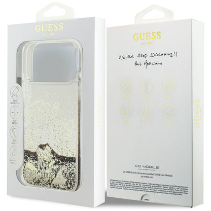 Etui do Apple iPhone 18 Pro / 17 Pro, Guess, Liquid Glitter Charms, złote