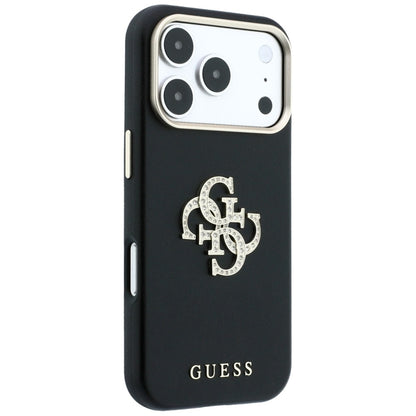 Case for Apple iPhone 18 Pro / 17 Pro, Guess, Smooth Big Strass Logo, Black