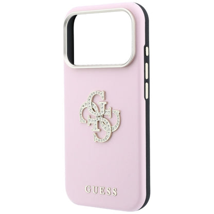 Case for Apple iPhone 18 Pro / 17 Pro, Guess, Smooth Big Strass Logo, Pink