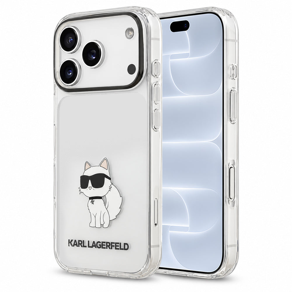 Case for Apple iPhone 18 Pro / 17 Pro, Karl Lagerfeld, IML Choupette NFT, Transparent
