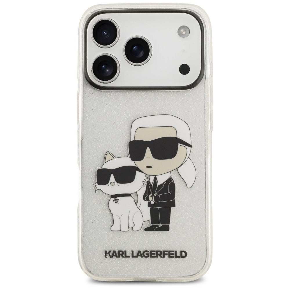 Etui do Apple iPhone 18 Pro / 17 Pro, Karl Lagerfeld, IML Glitter Karl and Choupette NFT, przezroczyste