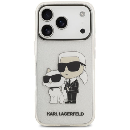 Etui do Apple iPhone 18 Pro / 17 Pro, Karl Lagerfeld, IML Glitter Karl and Choupette NFT, przezroczyste