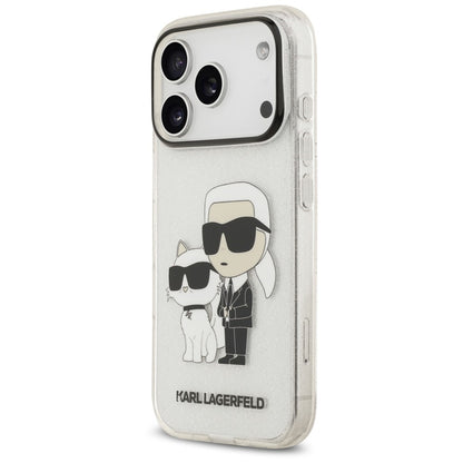 Etui do Apple iPhone 18 Pro / 17 Pro, Karl Lagerfeld, IML Glitter Karl and Choupette NFT, przezroczyste