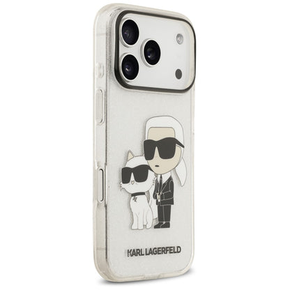 Etui do Apple iPhone 18 Pro / 17 Pro, Karl Lagerfeld, IML Glitter Karl and Choupette NFT, przezroczyste